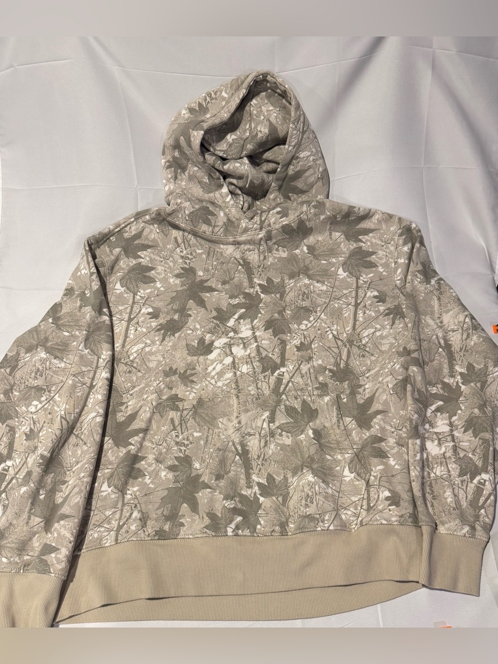 Men's Beige Leaf-Print Hoodie Sweater Old Navy
